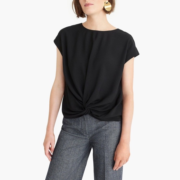 J. Crew Tops - J.Crew Sz L Twist Front Blouse EUC